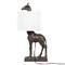 28&#x22; Bronze Giraffe Table Lamp with Linen Shade